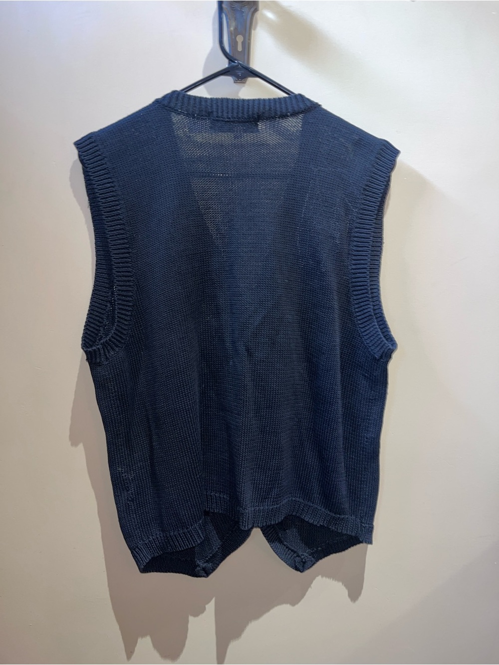 Vintage Eagle's Eye Halloween Knit Sweater Vest Black Sz Large Needs Repair - Picture 8 of 9